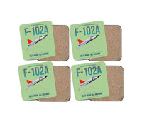 Thumbnail for F-102A Delta Dagger design on light green 4 pieces set coaster