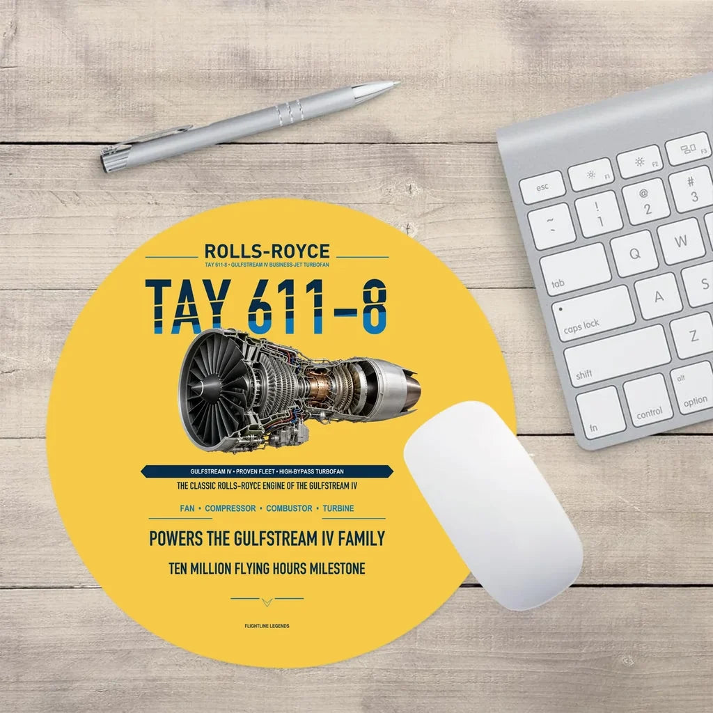 TAY 611-8 design on yellow round mouse pad