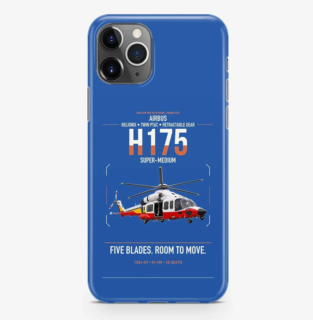 Airbus H175 design on blue magsafe iphone case, for iPhone Pro Max