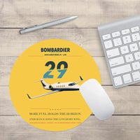 Thumbnail for Bombardier Learjet 29 design on yellow round mouse pad
