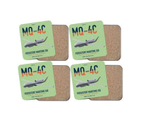 Thumbnail for MQ-4C Triton IFC-4 design on light green 4 pieces set coaster