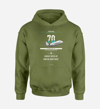 Thumbnail for Fokker 70 design on green army double-side hoodie, single-side print