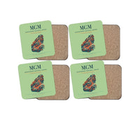 Thumbnail for Montgomery Regional Airport (MGM) design on light green 4 pieces set coaster