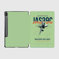 Thumbnail for Saab JAS 39C Gripen design on light green samsung tablet tablet case