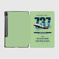 Thumbnail for Boeing 737-300 Classic design on light green samsung tablet tablet case