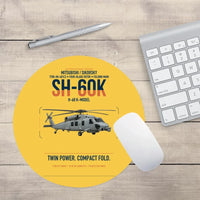 Thumbnail for Mitsubishi Sikorsky SH-60K design on yellow round mouse pad