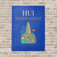 Thumbnail for Phu Bai International Airport HUI — Hue vertical canvas print - no frame - blue background
