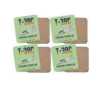 Thumbnail for T-38C Talon design on light green 4 pieces set coaster