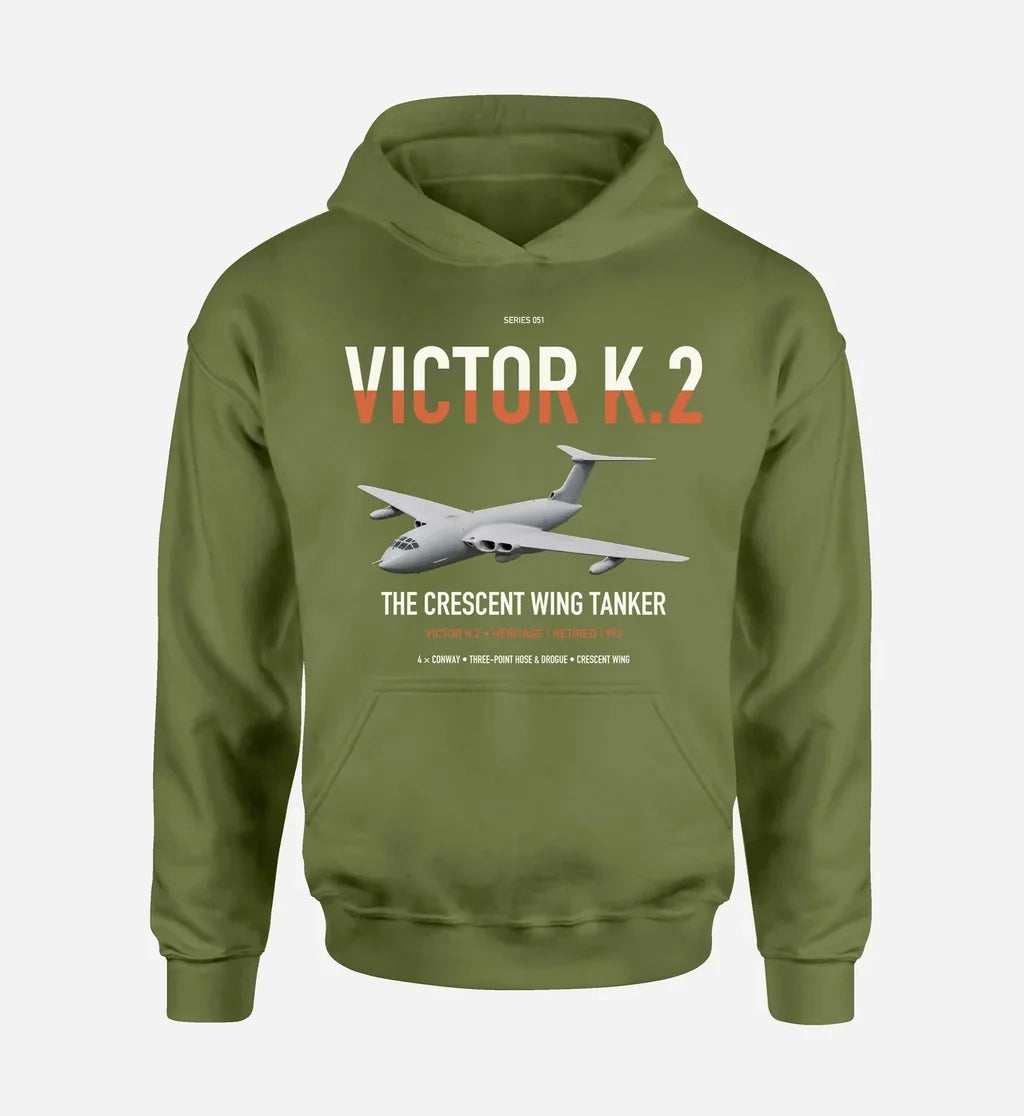 Handley Page Victor K.2 design on green army double-side hoodie, single-side print