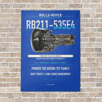 Thumbnail for RB211-535E4 vertical canvas print - no frame - blue background