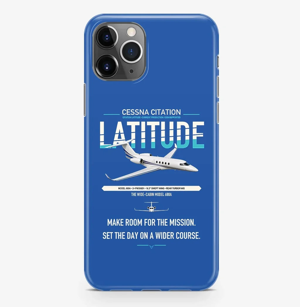 Cessna Citation Latitude design on blue magsafe iphone case, for iPhone Pro Max