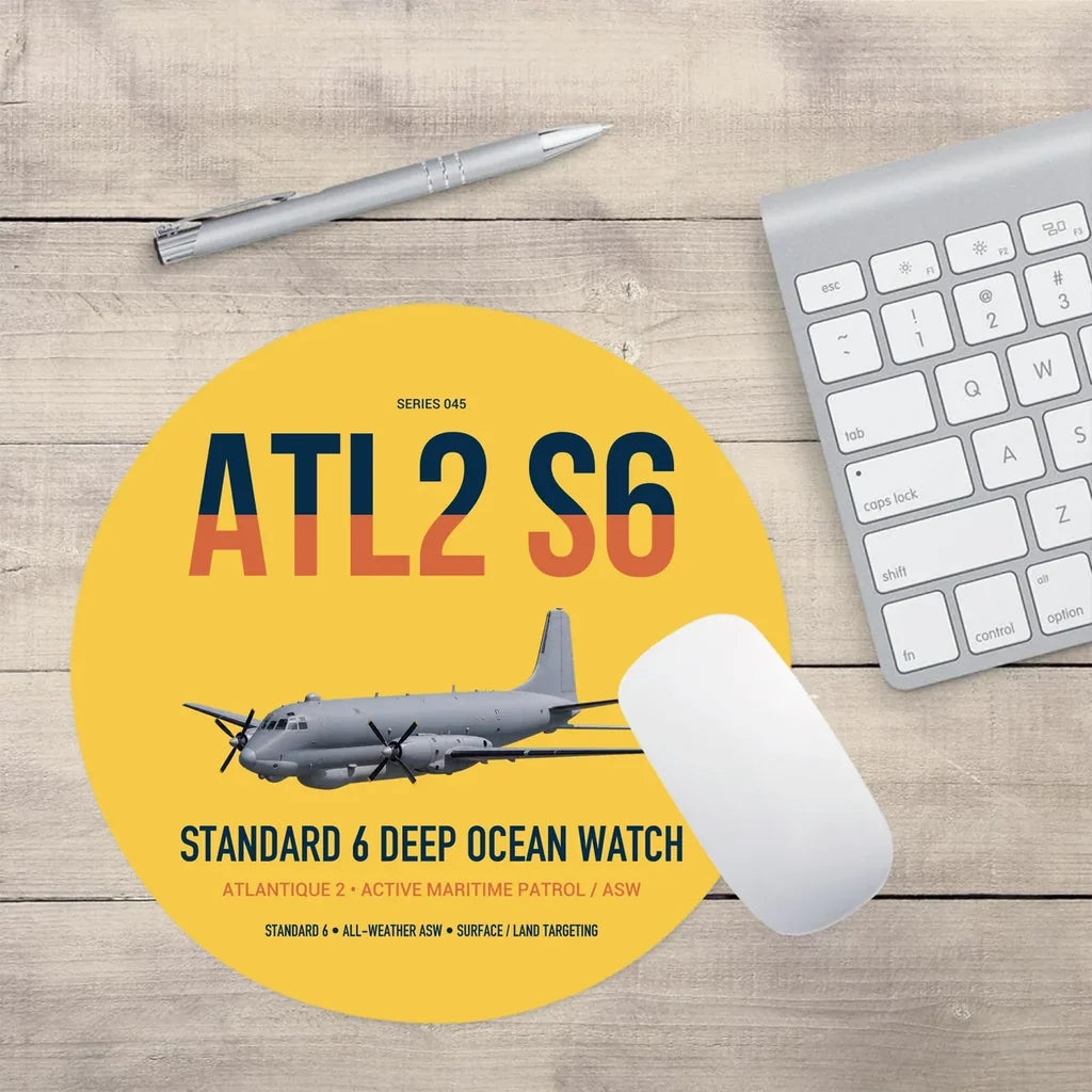 Atlantique 2 Standard 6 design on yellow round mouse pad
