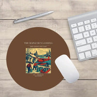 Thumbnail for VINTAGE G4398 - The Maple Run Landing - Designed Mouse Pads design on brown round