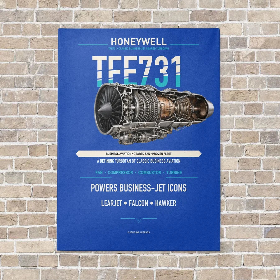 TFE731 vertical canvas print - no frame - blue background