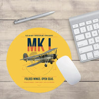 Thumbnail for Fairey Swordfish Mk I design on yellow round mouse pad