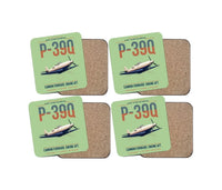 Thumbnail for P-39Q Airacobra design on light green 4 pieces set coaster