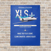 Thumbnail for Cessna Citation XLSPlus vertical canvas print - no frame - blue background
