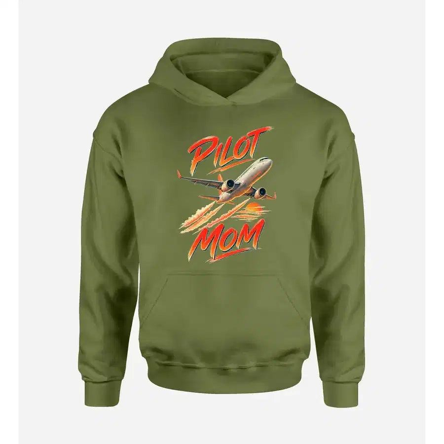 SIGNAL 613 - Pilot Mom design on green army hoodie single side