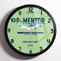 Thumbnail for Tecnam P-Mentor design on light green framed wall clock