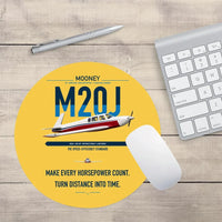 Thumbnail for Mooney M20J 201 design on yellow round mouse pad