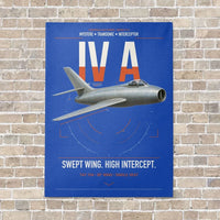 Thumbnail for Dassault Mystère IV A vertical canvas print - no frame - blue background