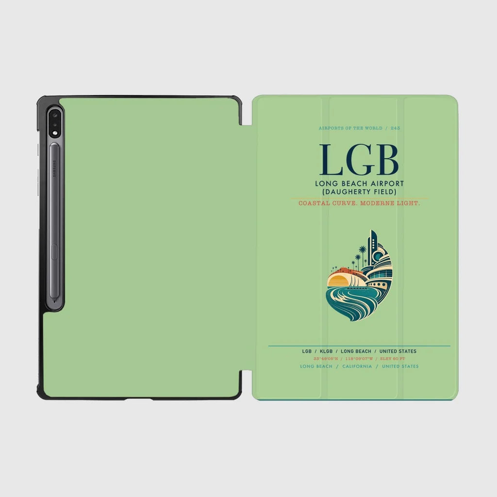 Long Beach Airport (Daugherty Field) (LGB) design on light green samsung tablet tablet case