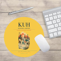 Thumbnail for Kushiro Airport (KUH) design on yellow round mouse pad