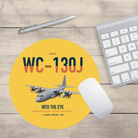 Thumbnail for WC-130J Hurricane Hunter design on yellow round mouse pad