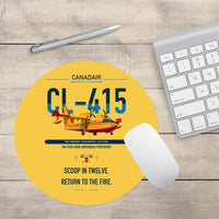 Thumbnail for Canadair CL-415 design on yellow round mouse pad
