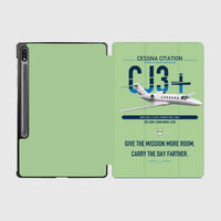 Thumbnail for Cessna Citation CJ3+ design on light green samsung tablet tablet case