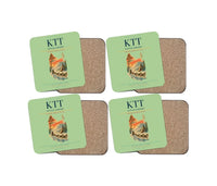 Thumbnail for Kittilä Airport (KTT) design on light green 4 pieces set coaster
