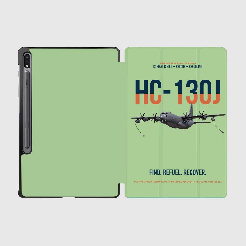 HC-130J COMBAT KING II design on light green samsung tablet tablet case