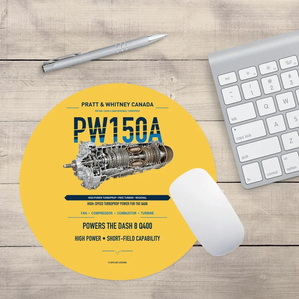 PW150A design on yellow round mouse pad