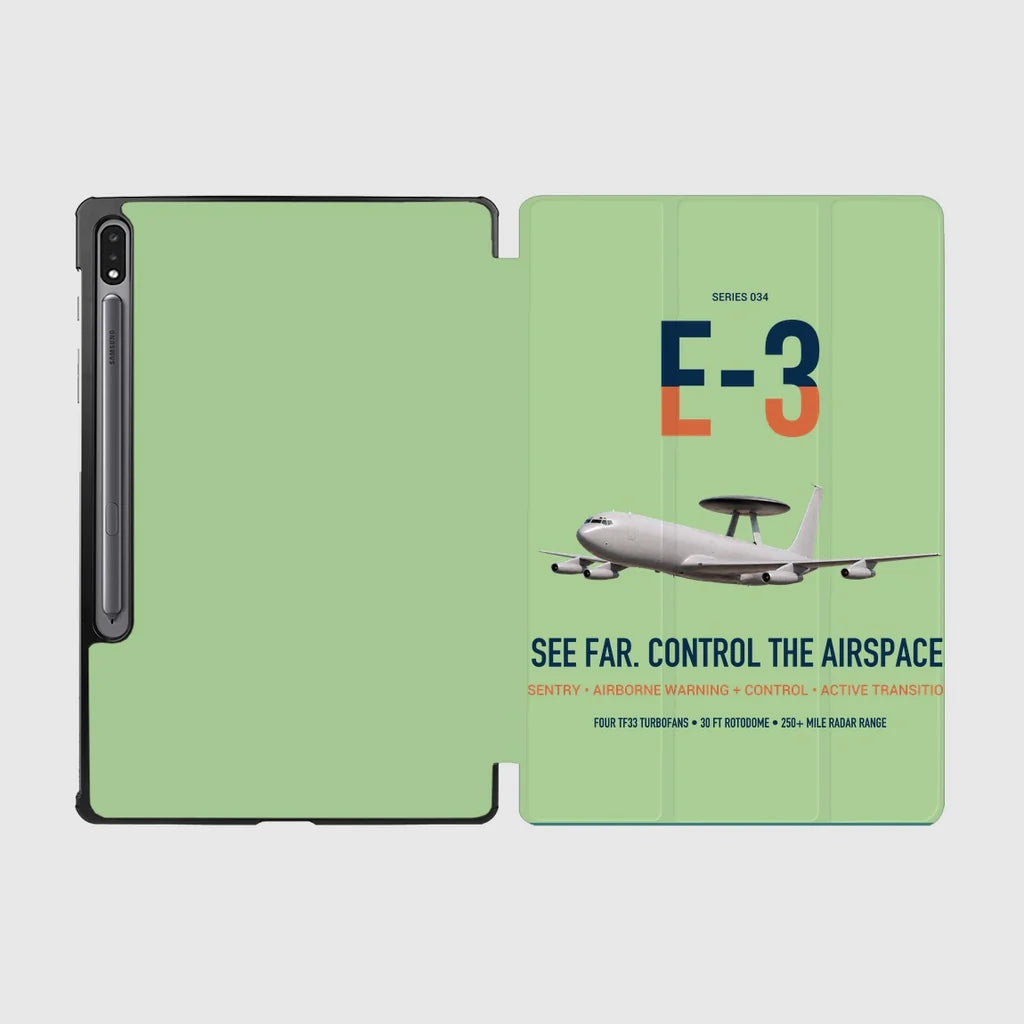 E-3 Sentry AWACS design on light green samsung tablet tablet case
