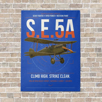 Thumbnail for Royal Aircraft Factory S.E.5a vertical canvas print - no frame - blue background