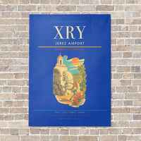 Thumbnail for Jerez Airport XRY vertical canvas print - no frame - blue background