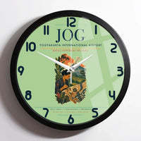 Thumbnail for Yogyakarta International Airport (JOG) design on light green framed wall clock