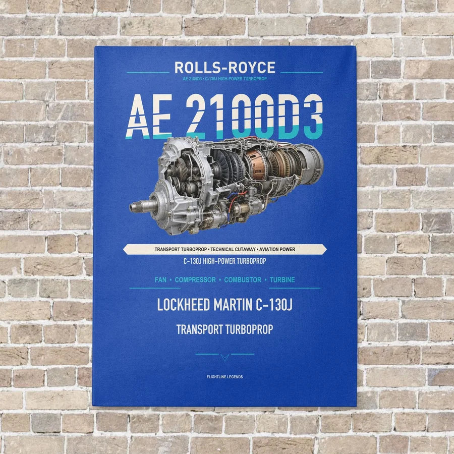 AE 2100D3 vertical canvas print - no frame - blue background