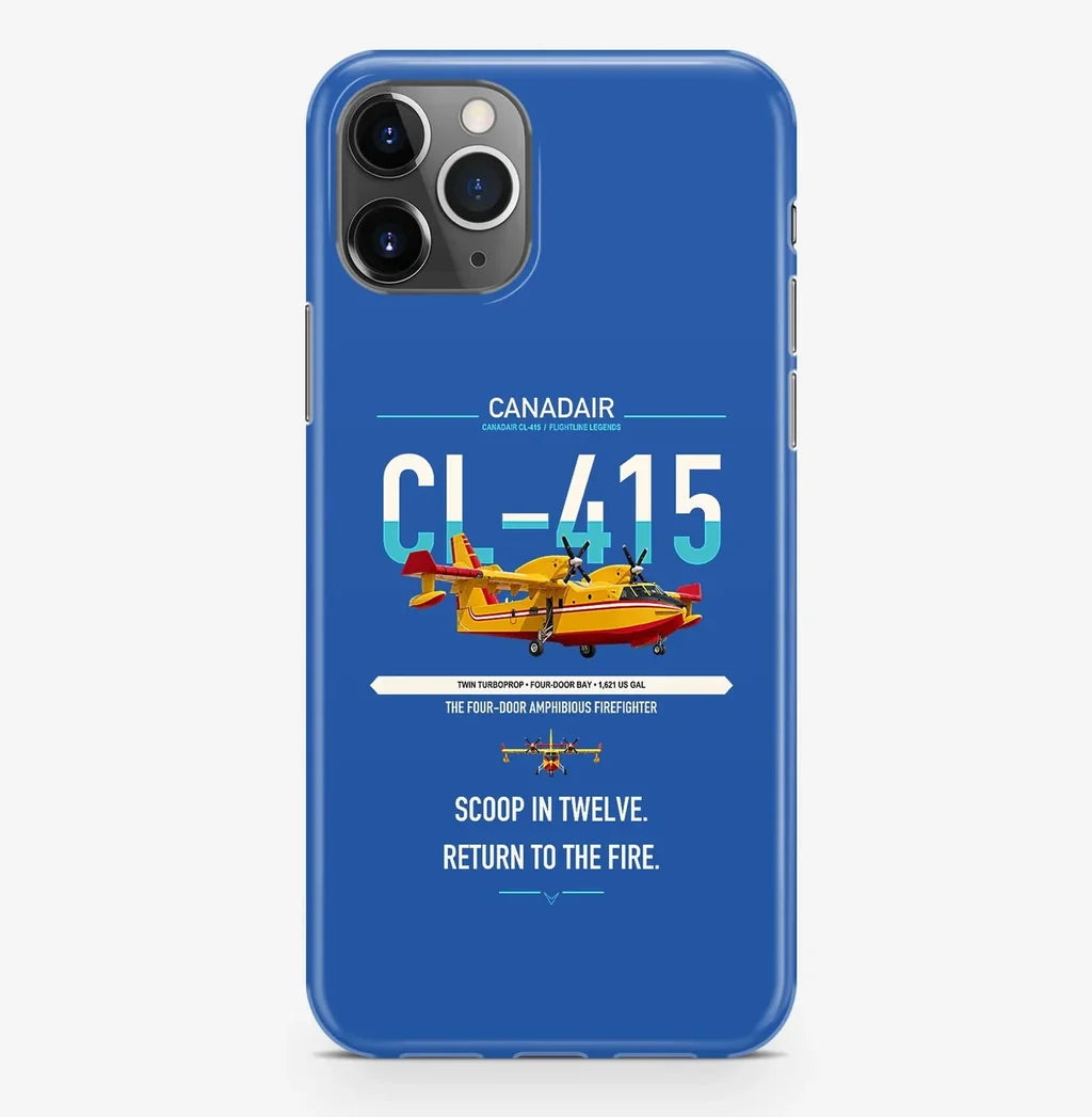 Canadair CL-415 design on blue magsafe iphone case, for iPhone Pro Max