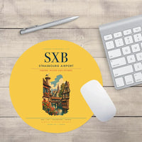 Thumbnail for Strasbourg Airport (SXB) design on yellow round mouse pad