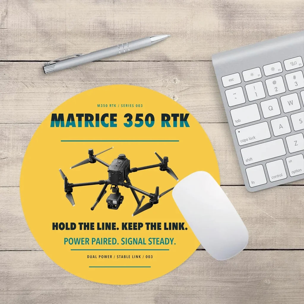 DJI Matrice 350 RTK design on yellow round mouse pad