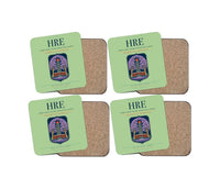 Thumbnail for Robert Gabriel Mugabe International Airport (HRE) design on light green 4 pieces set coaster