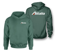 Thumbnail for Alitalia Airlines logo on green double side hoodie