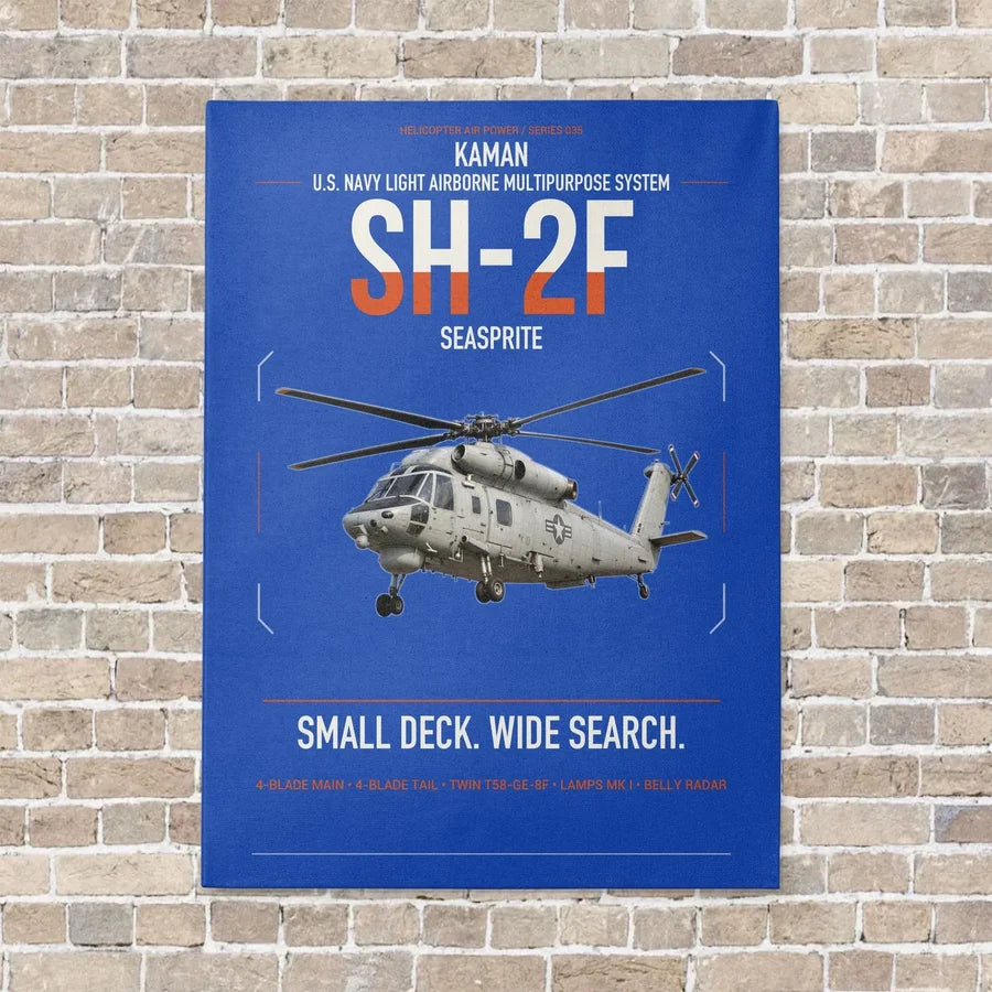 Kaman SH-2F Seasprite vertical canvas print - no frame - blue background