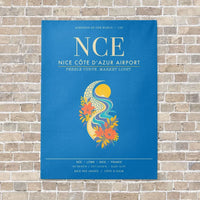 Thumbnail for Nice Cote dAzur Airport NCE - Canvas Framed - Turquoise