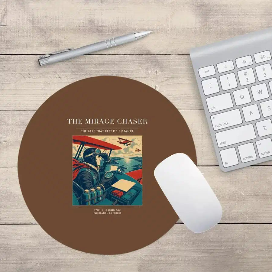 VINTAGE G4337 - The Mirage Chaser - Designed Mouse Pads design on brown round