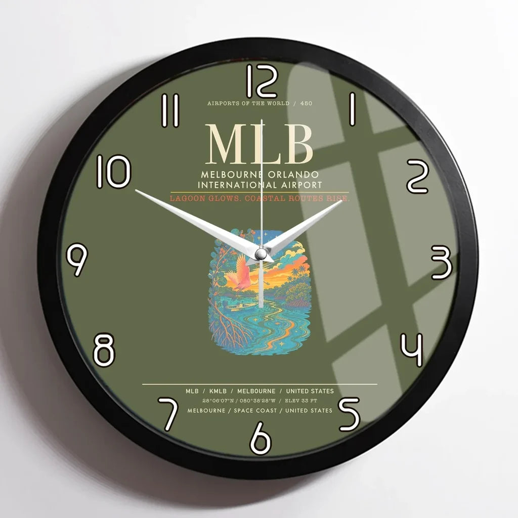 Melbourne Orlando International Airport MLB Wall-Clock Framed - Green Army