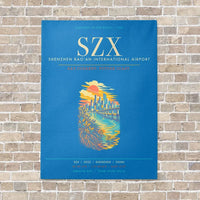 Thumbnail for Shenzhen Bao'an International Airport SZX - Canvas Framed - Turquoise
