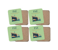 Thumbnail for Snohomish County Airport (Paine Field) (PAE) design on light green 4 pieces set coaster