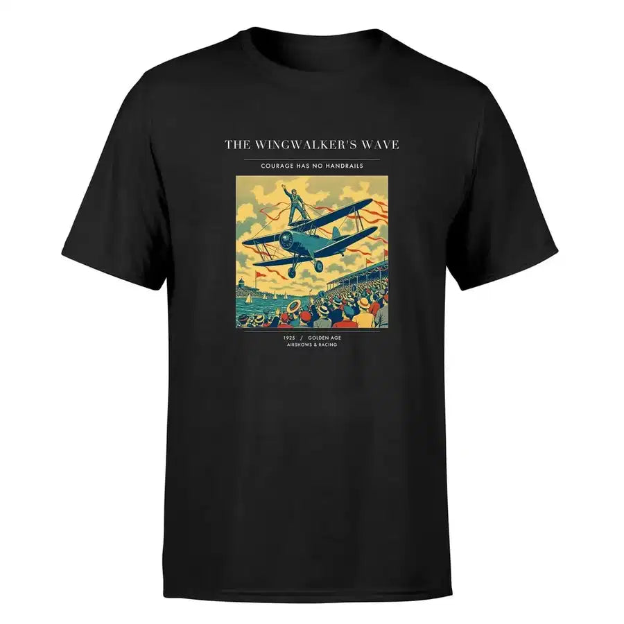 VINTAGE G4157 - The Wingwalker's Wave - Premium T-Shirt design on black premium t shirt